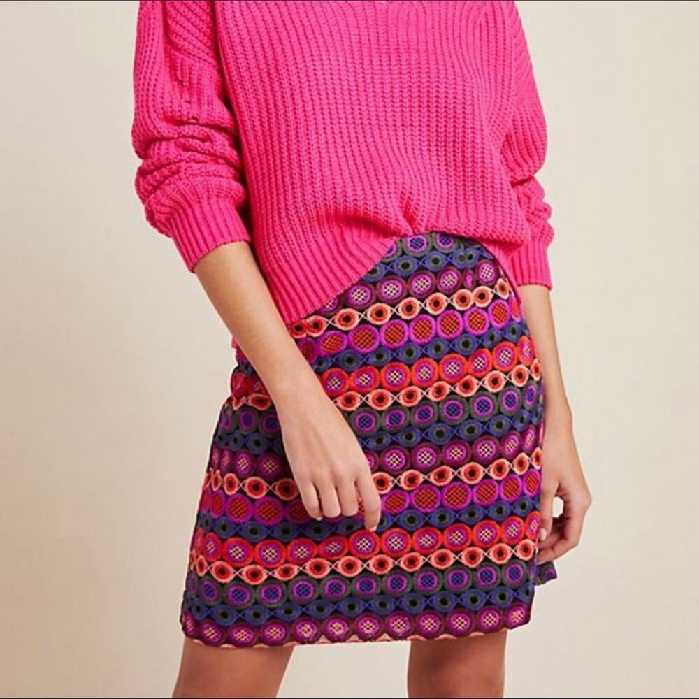 NWT Hutch Anthropology Hadiya high waisted multi colored boho mini skirt